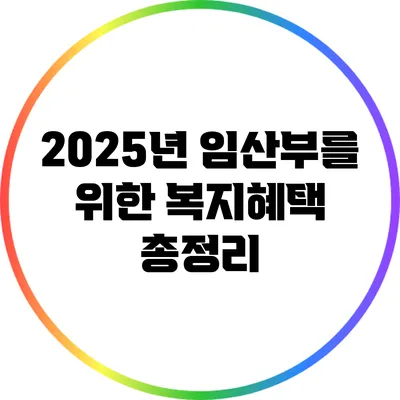 2025년 임산부를 위한 복지혜택 총정리