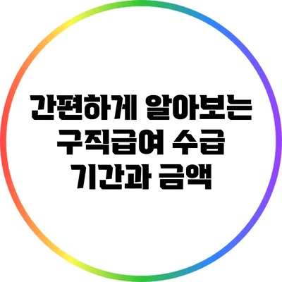 간편하게 알아보는 구직급여 수급 기간과 금액