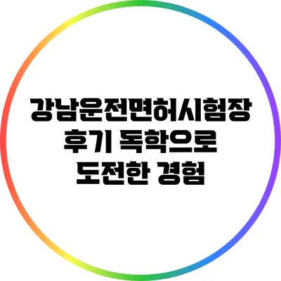 강남운전면허시험장 후기: 독학으로 도전한 경험