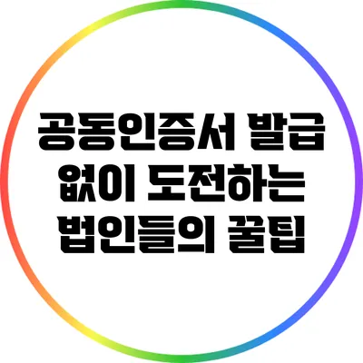 공동인증서 발급 없이 도전하는 법인들의 꿀팁