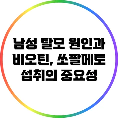 남성 탈모 원인과 비오틴, 쏘팔메토 섭취의 중요성