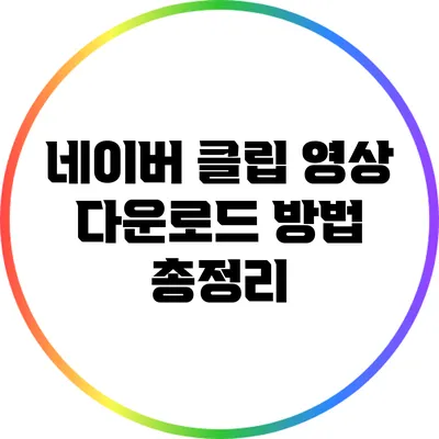 네이버 클립 영상 다운로드 방법 총정리