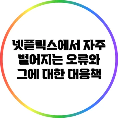 넷플릭스에서 자주 벌어지는 오류와 그에 대한 대응책