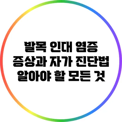 발목 인대 염증 증상과 자가 진단법: 알아야 할 모든 것
