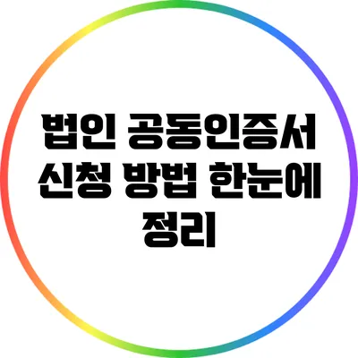 법인 공동인증서 신청 방법 한눈에 정리