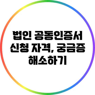 법인 공동인증서 신청 자격, 궁금증 해소하기
