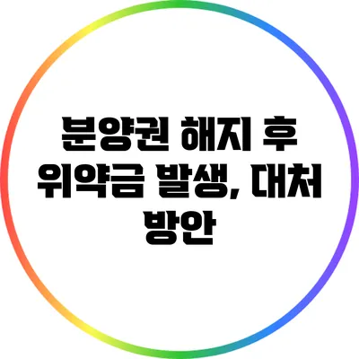 분양권 해지 후 위약금 발생, 대처 방안