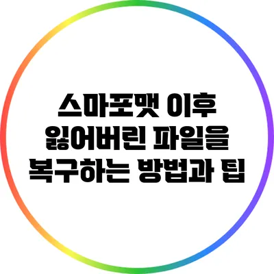 스마포맷 이후 잃어버린 파일을 복구하는 방법과 팁