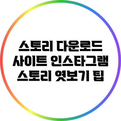 스토리 다운로드 사이트: 인스타그램 스토리 엿보기 팁