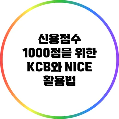 신용점수 1000점을 위한 KCB와 NICE 활용법
