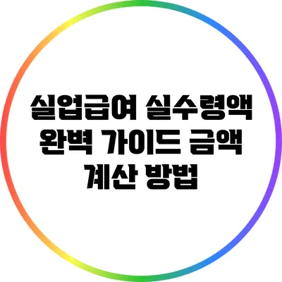 실업급여 실수령액 완벽 가이드: 금액 계산 방법