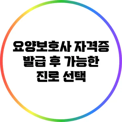 요양보호사 자격증 발급 후 가능한 진로 선택