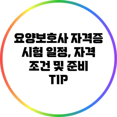 요양보호사 자격증 시험 일정, 자격 조건 및 준비 TIP