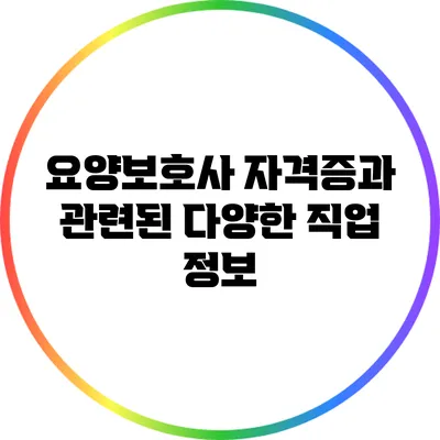 요양보호사 자격증과 관련된 다양한 직업 정보