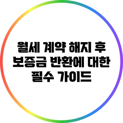 월세 계약 해지 후 보증금 반환에 대한 필수 가이드