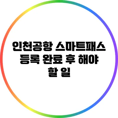 인천공항 스마트패스 등록 완료 후 해야 할 일