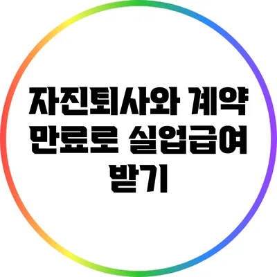 자진퇴사와 계약 만료로 실업급여 받기
