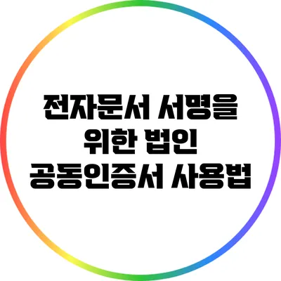 전자문서 서명을 위한 법인 공동인증서 사용법