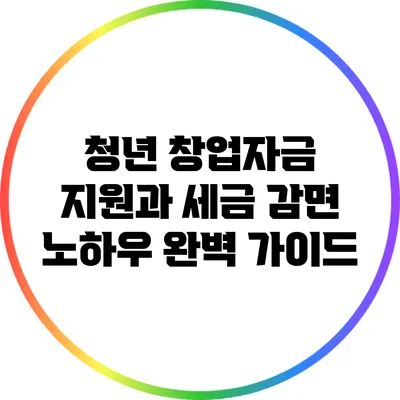 청년 창업자금 지원과 세금 감면 노하우 완벽 가이드