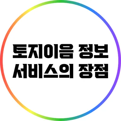 토지이음 정보 서비스의 장점