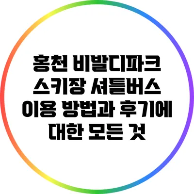 홍천 비발디파크 스키장 셔틀버스 이용 방법과 후기에 대한 모든 것