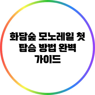 화담숲 모노레일 첫 탑승 방법 완벽 가이드