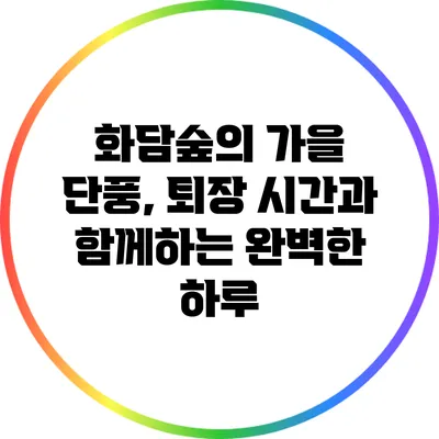 화담숲의 가을 단풍, 퇴장 시간과 함께하는 완벽한 하루