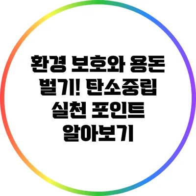 환경 보호와 용돈 벌기! 탄소중립 실천 포인트 알아보기