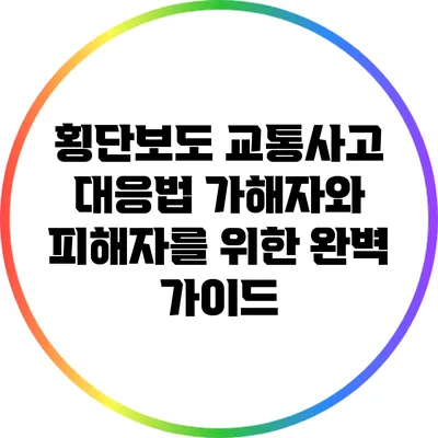 횡단보도 교통사고 대응법: 가해자와 피해자를 위한 완벽 가이드
