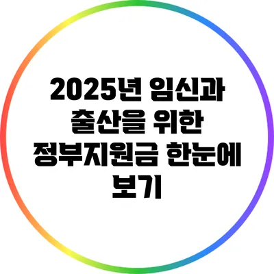 2025년 임신과 출산을 위한 정부지원금 한눈에 보기