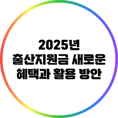 2025년 출산지원금: 새로운 혜택과 활용 방안