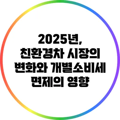 2025년, 친환경차 시장의 변화와 개별소비세 면제의 영향