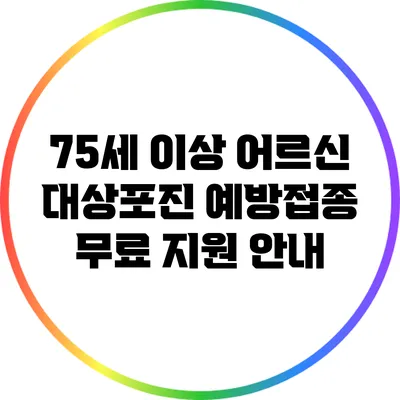 75세 이상 어르신 대상포진 예방접종 무료 지원 안내