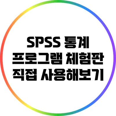 SPSS 통계 프로그램 체험판 직접 사용해보기
