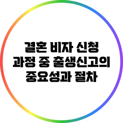 결혼 비자 신청 과정 중 출생신고의 중요성과 절차