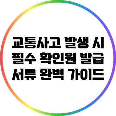 교통사고 발생 시 필수 확인원 발급 서류 완벽 가이드