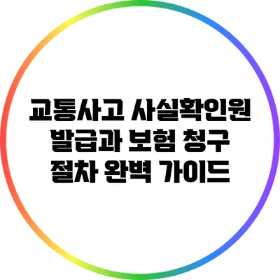 교통사고 사실확인원 발급과 보험 청구 절차 완벽 가이드