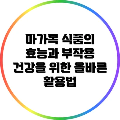 마가목 식품의 효능과 부작용: 건강을 위한 올바른 활용법