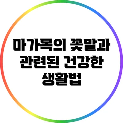 마가목의 꽃말과 관련된 건강한 생활법