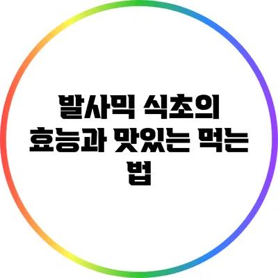 발사믹 식초의 효능과 맛있는 먹는 법