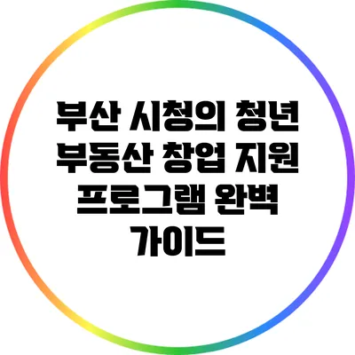 부산 시청의 청년 부동산 창업 지원 프로그램 완벽 가이드