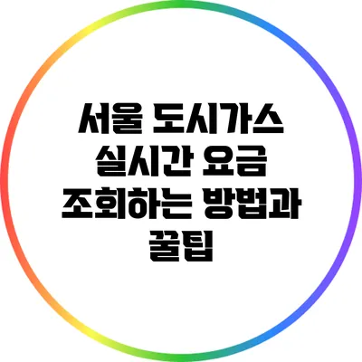 서울 도시가스 실시간 요금 조회하는 방법과 꿀팁