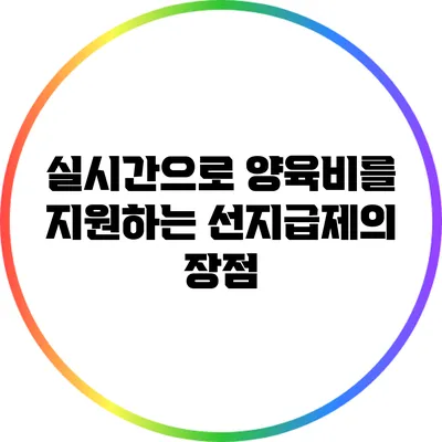 실시간으로 양육비를 지원하는 선지급제의 장점