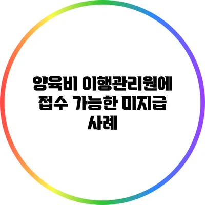 양육비 이행관리원에 접수 가능한 미지급 사례
