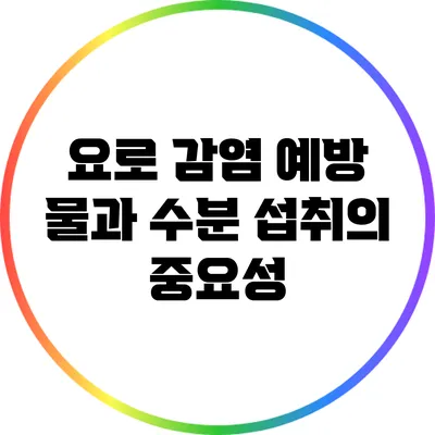 요로 감염 예방: 물과 수분 섭취의 중요성