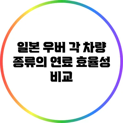 일본 우버 각 차량 종류의 연료 효율성 비교