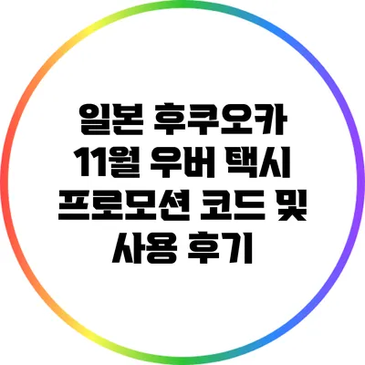 일본 후쿠오카 11월 우버 택시 프로모션 코드 및 사용 후기