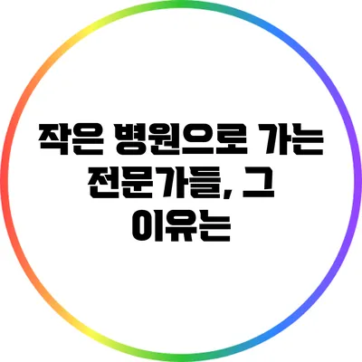작은 병원으로 가는 전문가들, 그 이유는?
