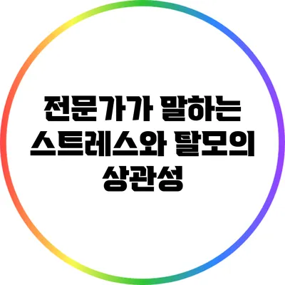 전문가가 말하는 스트레스와 탈모의 상관성