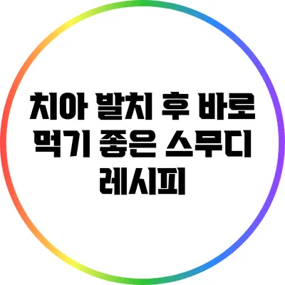 치아 발치 후 바로 먹기 좋은 스무디 레시피